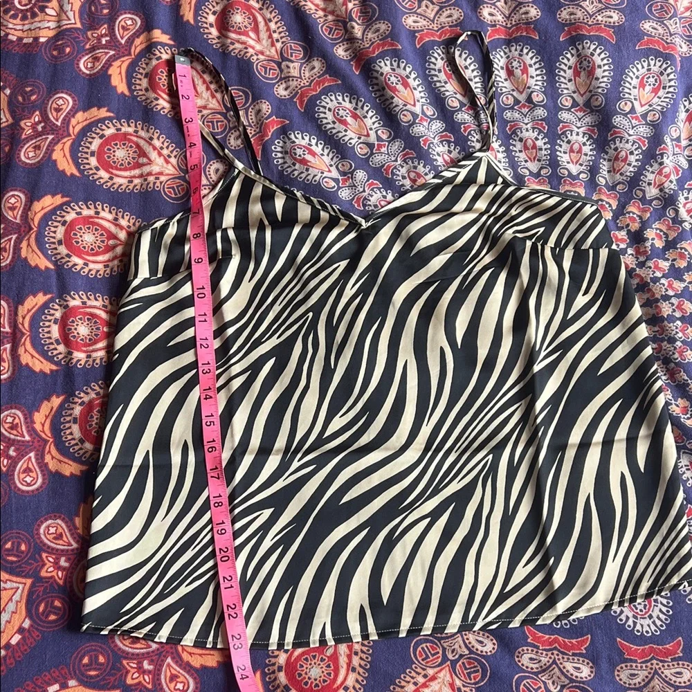 J. Crew Black and Cream Zebra Camisole
